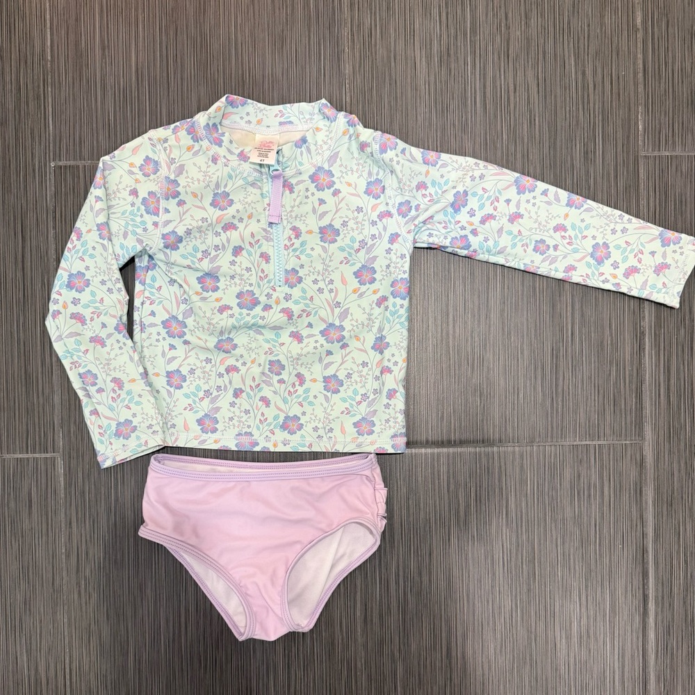 Ruffle Butts floral swimsuit 4T